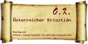 Österreicher Krisztián névjegykártya