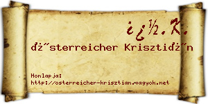 Österreicher Krisztián névjegykártya